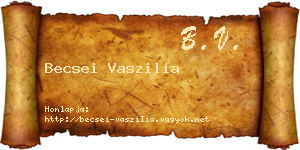 Becsei Vaszilia névjegykártya